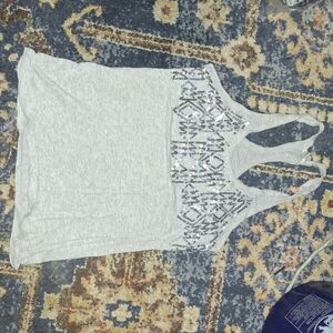 PINK Victoria's Secret Gray Sequin Tank Top